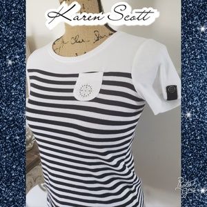 Karen Scott Beach tshirt sz PP petite plus Cruise Vacation